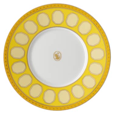 Čajna skodelica s podstavkom Signum, Porcelan, Rumena - Swarovski, 5648536