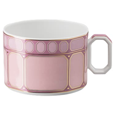Signum teacup with saucer, Porcelain, Pink - Swarovski, 5648537