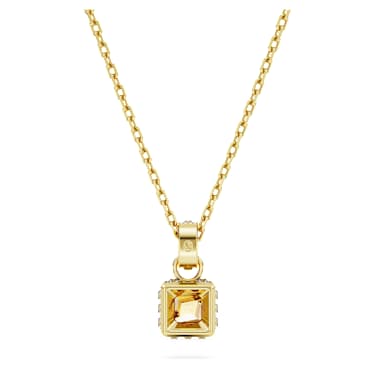 Pendente Chroma, Taglio squadrato, Giallo, Placcato color oro - Swarovski, 5648749