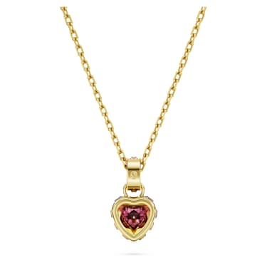 Přívěsek Chroma, Srdce, Červená, Povrchová úprava z 18k zlata - Swarovski, 5648750