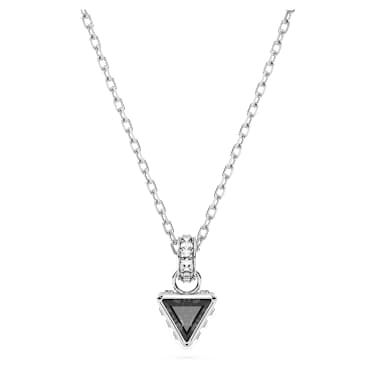 Chroma pendant, Triangle cut, Gray, Rhodium plated - Swarovski, 5648752