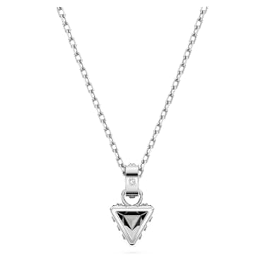 Chroma pendant, Triangle cut, Gray, Rhodium plated - Swarovski, 5648752