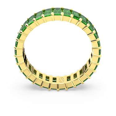 Matrix ring, Baguette cut, Green, Gold-tone plated - Swarovski, 5648912