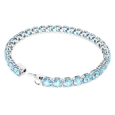 Braccialetto Matrix Tennis, Taglio tondo, Blu, Placcato rodio - Swarovski, 5648927