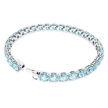 Pulsera Matrix Tennis, Talla redonda, Azul, Baño de rodio - Swarovski, 5648928