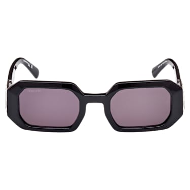 Lunettes de soleil, Forme octogonale, SK0387 01A, Noires - Swarovski, 5649034