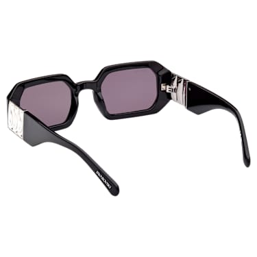 Lunettes de soleil, Forme octogonale, SK0387 01A, Noires - Swarovski, 5649034