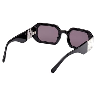 Lunettes de soleil, Forme octogonale, SK0387 01A, Noires - Swarovski, 5649034