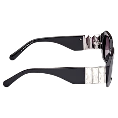 Lunettes de soleil, Forme octogonale, SK0387 01A, Noires - Swarovski, 5649034