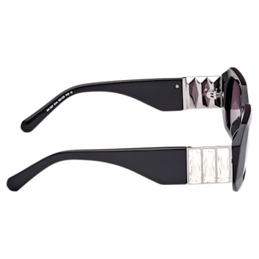Sunglasses, Octagon shape, SK0387 01A, Black - Swarovski, 5649034