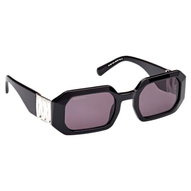 Lunettes de soleil, Forme octogonale, SK0387 01A, Noires - Swarovski, 5649034