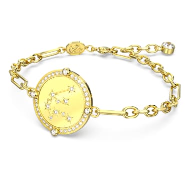 Zodiac 手链, 水瓶座, 金色, 镀金色调 - Swarovski, 5649063
