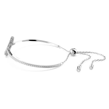 Swan 뱅글, 스완, 화이트, 로듐 플래팅 - Swarovski, 5649772