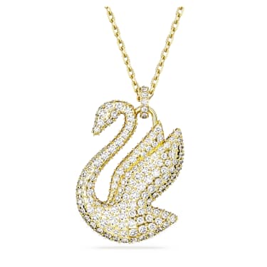 Swarovski Iconic Swan ペンダント, スワン, 大, レッド, ゴールド ...