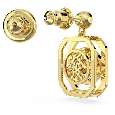 Alea 水滴形耳环, 非对称设计, 流光溢彩, 镀金色调 - Swarovski, 5649788