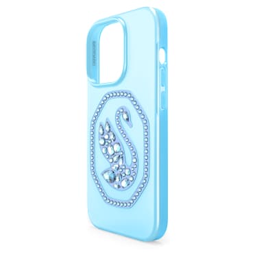 Smartphone case, Swan, iPhone® 14 Pro, Blue - Swarovski, 5649832