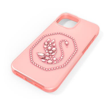 Smartphone Schutzhülle, Schwan, iPhone® 14, Hellrosa - Swarovski, 5649849