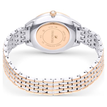 Zegarek Attract, Swiss Made, Oprawa brukowa, Metalowa bransoleta, W odcieniu różowego złota, Wykończenie z różnobarwnych metali - Swarovski, 5649987