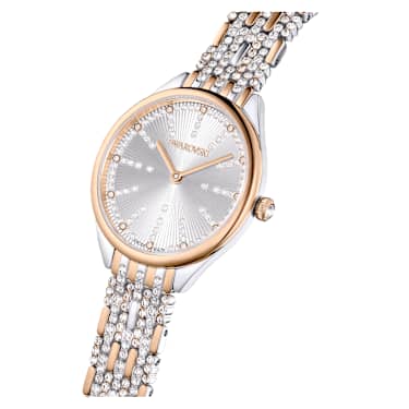 Attract watch, Swiss Made, Pavé, Crystal bracelet, Rose gold tone, Mixed metal finish - Swarovski, 5649987