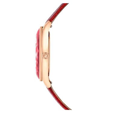 Octea Nova 워치, 스위스 메이드, 레더 스트랩, 레드, 로즈 골드 톤 피니시 - Swarovski, 5650002