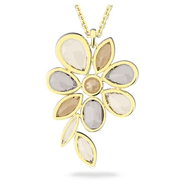 Elegance of Africa 네크리스, 꽃, 멀티컬러, 골드 톤 플래팅 - Swarovski, 5650029