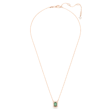 Una necklace, Octagon cut, Green, Rose gold-tone plated - Swarovski, 5650069