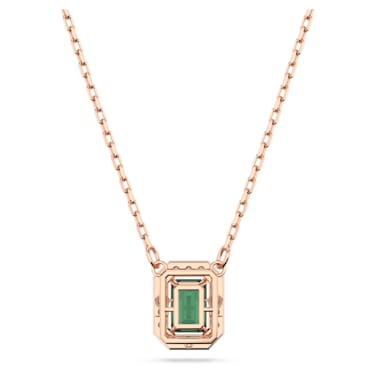 Collar Millenia, Talla octogonal, Verde, Baño tono oro rosa - Swarovski, 5650069