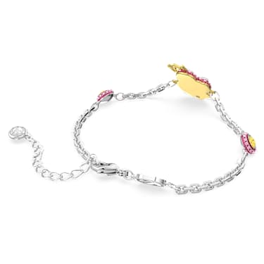 Swan 手鏈, 天鵝, 粉紅色, 鍍白金色 - Swarovski, 5650188
