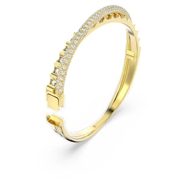 Dextera 手镯, 混合切割, 白色, 镀金色调 - Swarovski, 5650352