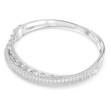 Dextera 手镯, 混合切割, 白色, 镀铑 - Swarovski, 5650354