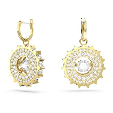 Rota drop earrings Mixed round cuts White Gold tone plated