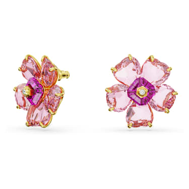 Idyllia Ohrstecker, Blume, Rosa, Goldlegierungsschicht - Swarovski, 5650563