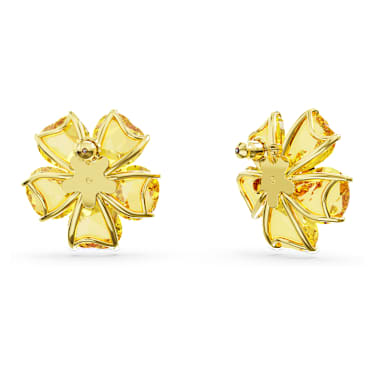Idyllia スタッドピアス, フラワー, イエロー, ゴールドトーン・プレーティング - Swarovski, 5650571