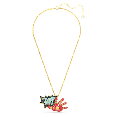 Marvel Iron Man pendant and brooch, Multicolored, Gold-tone plated - Swarovski, 5650575