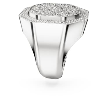 Bague cocktail Dextera, Forme octogonale, Blanche, Métal rhodié - Swarovski, 5651379