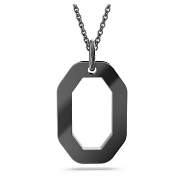 Dextera pendant, Octagon shape, Small, Black, Ruthenium plated - Swarovski, 5651703