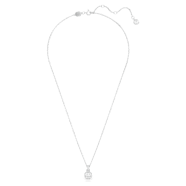 Birthstone 鏈墜, 方形切割, 四月, 白色, 鍍白金色 - Swarovski, 5651704