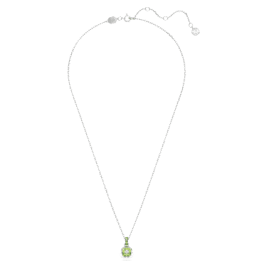 Birthstone 链坠, 方形切割, 八月, 绿色, 镀铑 - Swarovski, 5651706