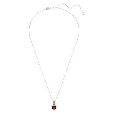 Birthstone 鏈墜, 方形切割, 一月, 紅色, 鍍白金色 - Swarovski, 5651709
