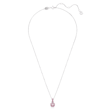 Birthstone 链坠, 方形切割, 十月, 粉红色, 镀铑 - Swarovski, 5651791
