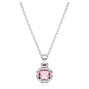 Birthstone Anhänger, Kissenschliff, Oktober, Rosa, Rhodiniert - Swarovski, 5651791