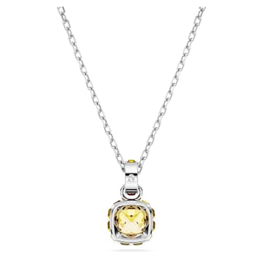 Birthstone Anhänger, Kissenschliff, November, Gelb, Rhodiniert - Swarovski, 5651792