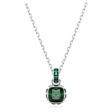 Birthstone 펜던트, 스퀘어 컷, 5월, 그린, 로듐 플래팅 - Swarovski, 5651793