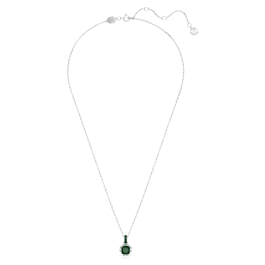Birthstone pendant, Square cut, May, Green, Rhodium plated | Swarovski