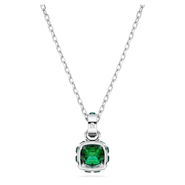 Birthstone 펜던트, 스퀘어 컷, 5월, 그린, 로듐 플래팅 - Swarovski, 5651793