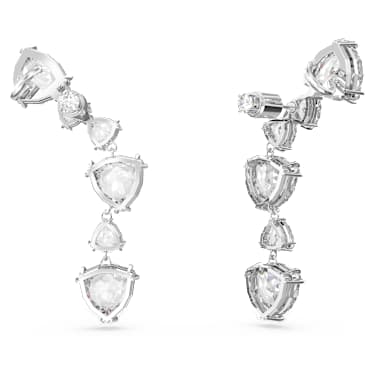 Mesmera 耳廓耳环, 三菱形切割, 白色, 镀铑 - Swarovski, 5652040