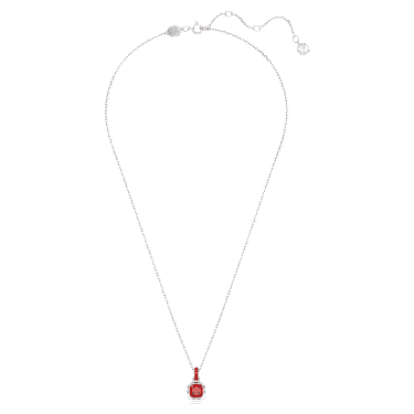 Birthstone 펜던트, 스퀘어 컷, 7월, 레드, 로듐 플래팅 - Swarovski, 5652043