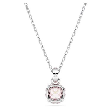 Birthstone Anhänger, Kissenschliff, Juni, Rosa, Rhodiniert - Swarovski, 5652044