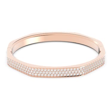 Dextera Armreif, Achteckform, Weiß, Roségold-Legierungsschicht - Swarovski, 5652338