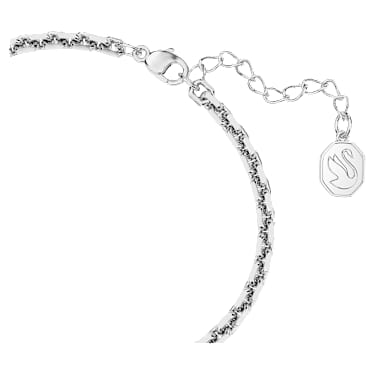 Hyperbola 手鏈, 心形, 白色, 鍍白金色 - Swarovski, 5652789